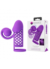 Фиолетовая вибронасадка с клиторальным отростком Harden - Baile - в Казани купить с доставкой