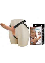 Телесный полый мужской страпон London - 16,8 см. - Baile - купить с доставкой в Казани