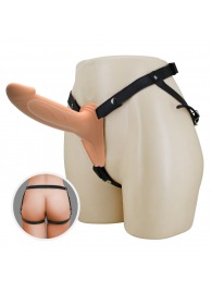 Телесный полый мужской страпон London - 16,8 см. - Baile - купить с доставкой в Казани