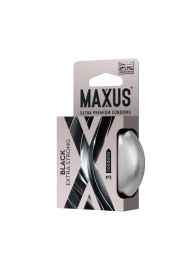 Черные утолщенные презервативы MAXUS Extra Strong с железным кейсом - 3 шт. - Maxus - купить с доставкой в Казани
