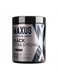 Черные утолщенные презервативы MAXUS Extra Strong с железным кейсом - 15 шт. - Maxus - купить с доставкой в Казани