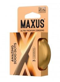 Точечные презервативы MAXUS 2000 Amazing Dots с железным кейсом - 3 шт. - Maxus - купить с доставкой в Казани