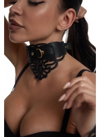 Фигурный чокер с узорами и золотистой фурнитурой - Crazy Handmade - купить с доставкой в Казани