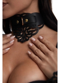 Фигурный чокер с узорами и золотистой фурнитурой - Crazy Handmade - купить с доставкой в Казани