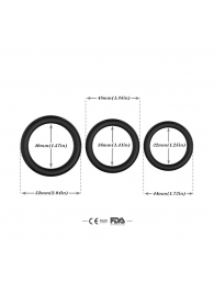 Набор из 3 черных эрекционных колец Stay Hard - Boys of Toys - в Казани купить с доставкой