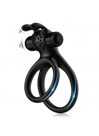 Черное эрекционное виброкольцо с подхватом мошонки Stay Hard - Boys of Toys - в Казани купить с доставкой