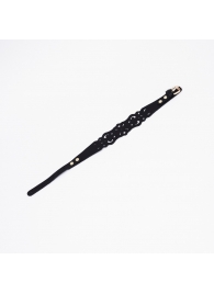 Черный ажурный чокер с золотистой фурнитурой - Crazy Handmade - купить с доставкой в Казани