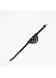 Черный чокер с клепками и золотистой фурнитурой - Crazy Handmade - купить с доставкой в Казани