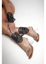 Черный фигурные оковы с золотистой фурнитурой - Crazy Handmade - купить с доставкой в Казани