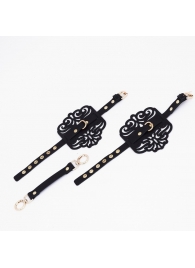 Черный фигурные оковы с золотистой фурнитурой - Crazy Handmade - купить с доставкой в Казани