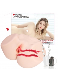 Мастурбатор-полуторс с двойным слоем материала и вибрацией Jenny Onahole Real Vagina - KOKOS - в Казани купить с доставкой