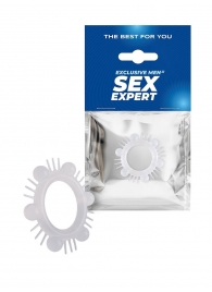 Эластичное эрекционное кольцо с шипиками и шариками - Sex Expert - в Казани купить с доставкой