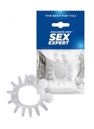 Эластичное эрекционное кольцо с шариками и лучами - Sex Expert - в Казани купить с доставкой
