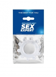 Прозрачное эрекционное кольцо со стимулирующими шариками - Sex Expert - в Казани купить с доставкой