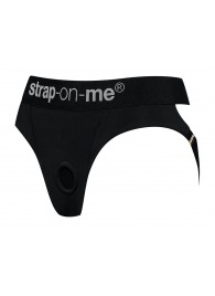Черные трусики для насадок Heroine Lingerie Harness - size XL - Strap-on-me - купить с доставкой в Казани