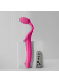 Ярко-розовый безремневой страпон Strap-on-me Vibrating Bendable Strap-On size XL - Strap-on-me - купить с доставкой в Казани