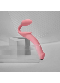 Розовый безремневой страпон Strap-on-me Semi-Realistic Bendable Strap-On size XL - Strap-on-me - купить с доставкой в Казани