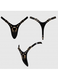 Черный пояс для фиксации насадок Strap-On-Me Leatherette Harness Fabulous - Strap-on-me - купить с доставкой в Казани