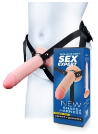 Мужской полый страпон на регулируемых ремешках - 22 см. - Sex Expert - купить с доставкой в Казани