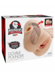 Телесный мастурбатор с вибрацией Double Pounder Vibrating Squeeze Stroker - Pipedream - в Казани купить с доставкой