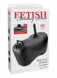 Черное надувное кресло с платформой для фиксации дилдо Body Dock Inflatable Love Seat - Pipedream - купить с доставкой в Казани