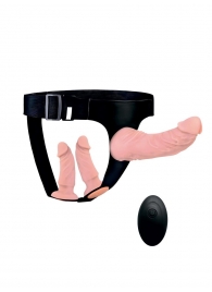 Женский страпон с 3 насадками и вибрацией - Erowoman-Eroman - купить с доставкой в Казани