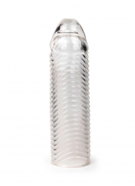 Прозрачная закрытая насадка на пенис с ребрышками - 16 см. - Sex Expert - в Казани купить с доставкой