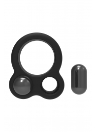 Черное эрекционное кольцо с утяжелителями Cockring Dual Weight - Dream Toys - в Казани купить с доставкой