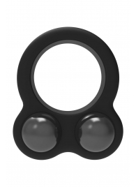 Черное эрекционное кольцо с утяжелителями Cockring Dual Weight - Dream Toys - в Казани купить с доставкой
