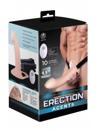 Телесный полый страпон с вибрацией Erection Agents - 24,1 см. - NMC - купить с доставкой в Казани