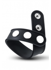 Черное эрекционное кольцо на кнопках - Blush Novelties - в Казани купить с доставкой