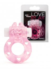 Розовое эрекционное виброкольцо в форме зайчика - 1137 - в Казани купить с доставкой