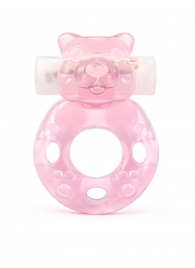 Розовое эрекционное виброкольцо в форме мишки - 1137 - в Казани купить с доставкой