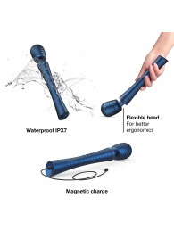 Синий вибромассажёр с насадками Man.wand Edgy - Manwan - в Казани купить с доставкой