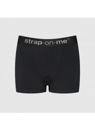 Черные трусики-боксеры для фиксации насадок Strap-on-me Harness Lingerie Allure - size XS - Strap-on-me - купить с доставкой в Казани