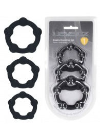 Набор из 3 эрекционных колец Beaded Silicone Cockring Set - Shots Media BV - в Казани купить с доставкой