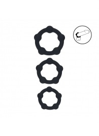 Набор из 3 эрекционных колец Beaded Silicone Cockring Set - Shots Media BV - в Казани купить с доставкой