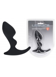 Черная анальная пробка для массажа простаты Double Ripple Silicone Prostate Massager - Shots Media BV - в Казани купить с доставкой