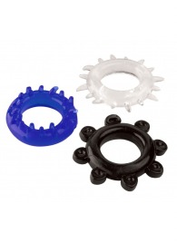 Набор из 3 эрекционных колец разного цвета и рельефа - Boys of Toys - в Казани купить с доставкой