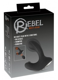 Черная анальная вибропробка с функцией расширения RC Butt Plug with 3 functions - Orion - в Казани купить с доставкой