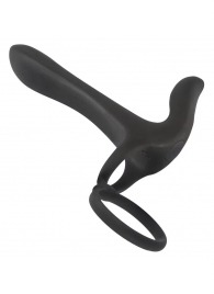 Черная насадка на член с вибрацией Couple’s Vibrator - Orion - в Казани купить с доставкой