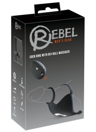 Черная вибронасадка для эрекции и стимуляции мошонки Cock ring with RC ball massager - Orion - в Казани купить с доставкой