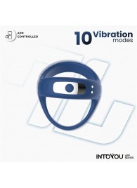 Синее интерактивное эрекционное виброкольцо Rank - Intoyou - в Казани купить с доставкой