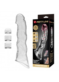 Прозрачный фаллоудлинитель с 3 вставками - 28 см. - Baile - в Казани купить с доставкой
