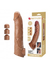 Карамельный фаллоудлинитель с подхватом мошонки Silas - 26 см. - Baile - в Казани купить с доставкой