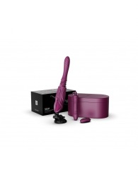 Фиолетовая секс-машина с функцией нагрева, насадками и присоской Sesh - Zalo - купить с доставкой в Казани