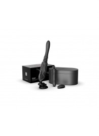 Черная секс-машина с функцией нагрева, насадками и присоской Sesh - Zalo - купить с доставкой в Казани