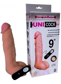 Фаллическая насадка Харнесс UNICOCK 9  с вибрацией - 24 см. - LOVETOY (А-Полимер) - купить с доставкой в Казани