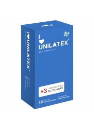 Классические презервативы Unilatex Natural Plain - 12 шт. + 3 шт. в подарок - Unilatex - купить с доставкой в Казани