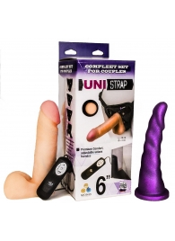 Вибрострапон с двумя насадками UniStrap - 18 и 18 см. - LOVETOY (А-Полимер) - купить с доставкой в Казани